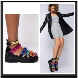 Azalea Wang Chana Mulitcolor Sandals Size 10